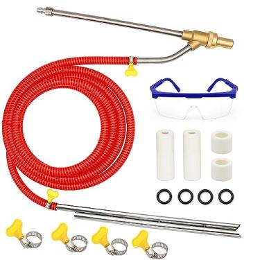 Imagem de Kit de jateamento de lavadora de pressão, acessório de jato de areia abrasivo úmido de 5000 PSI com óculos, lavadora elétrica jateamento com 3 conjuntos de bicos de cerâmica de substituição, kit de