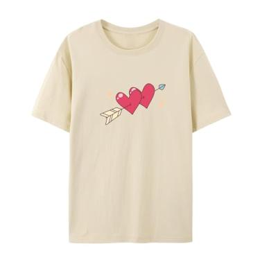 Imagem de Camiseta Love Graphics para homens e mulheres Arrow Funny Graphic Shirt for Friends Love, Caqui, GG