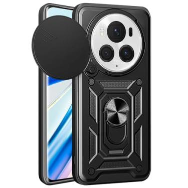 Imagem de YSNZAQ Capa protetora protetora para Honor Magic 6 Pro, grau militar, durável, à prova de choque, com suporte para Honor Magic 6 Pro SJ, preta