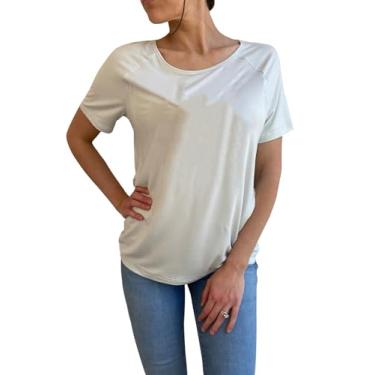 Imagem de Camiseta feminina para gestantes cores confortáveis para amamentação e amamentação camiseta Mama's Boobery Always On Tap Tops, Branco 2, M