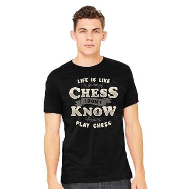 Imagem de TeeFury - Jogo de xadrez - texto masculino, camiseta, Azul marino, XXG