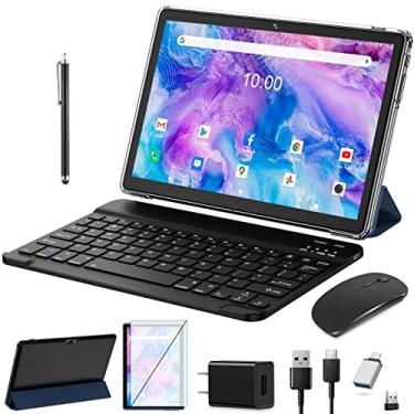 Imagem de Tablet Android 2024 de 10,1 polegadas com teclado – tablets WiFi 5G RAM 4GB ROM 64GB 512GB expansível -6000mAh câmera dupla Bluetooth 5.0 1080 FHD GPS
