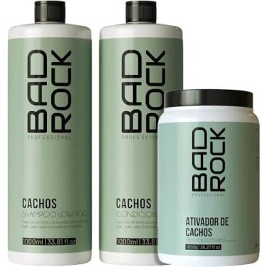 Imagem de Bad Rock Cachos - Kit Cabelos Crespos e Cacheados Salão Trio (3 Produtos)
