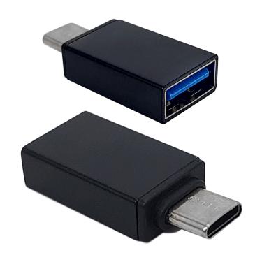 Imagem de Adaptador Tipo-C (Macho) x USB (Fêmea) GV Brasil, Preto - ADT.1092