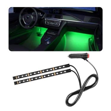 Imagem de povtii Fita de LED para carro, 24 luzes LED RGB para ambientes interiores sob o painel, lâmpada decorativa para acendedor de cigarros, luz noturna ambiente, kit de iluminação universal acessórios para