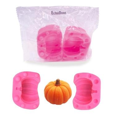 Imagem de EchoDone moldes de vela moldes de abóbora 3D para doces, confeitaria, decoração de bolo, sabonete, chocolate, argila Halloween decoração de Natal