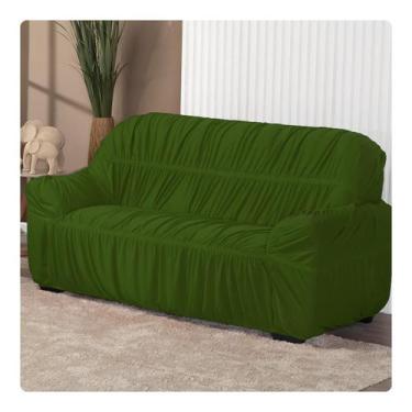 Imagem de Capa De Sofá Elasticada 3 Lugares King Protetor Verde Oliva - Lenharo 