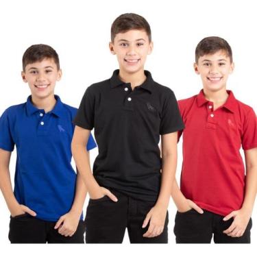 Imagem de 3 Camisa Polo Infantil A Melhor Qualidade É Aqui Estilo Rei, Kit 6 pre