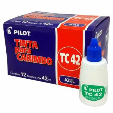 Imagem de Tinta Para Carimbo Pilot Tc42 Pilot 12 Unidades, Azul