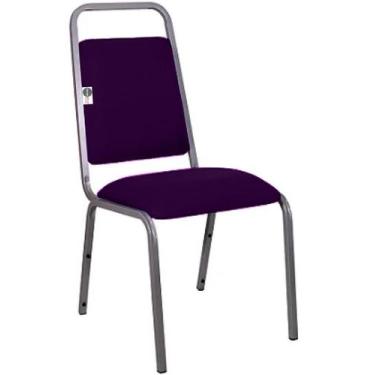 Imagem de Cadeira Empilhável para Hotelaria Linha Hotel Fremon Roxo - Design Off