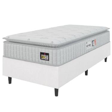 Imagem de Cama Box Solteiro Colchão Espuma D33 Pillow Top Van Gogh 88x188x62cm Branco Hellen – Suporta Até 120 Kg Por Pessoa (BOX)