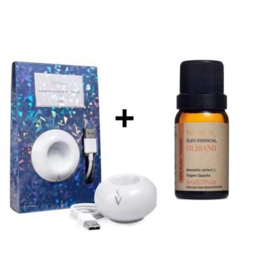 Imagem de Kit Aromatizador De Ambientes Portátil Usb Com Led + Óleo Essencial Ol
