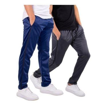 Imagem de Kit 2 Calça Masculina Helanca Flanelada  - KS, Azul, Cinza, GG