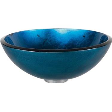 Imagem de Kraus GV-204-SN pia redonda de vidro temperado/latão sólido acima do balcão, 42 x 42 x 14 cm, bronze