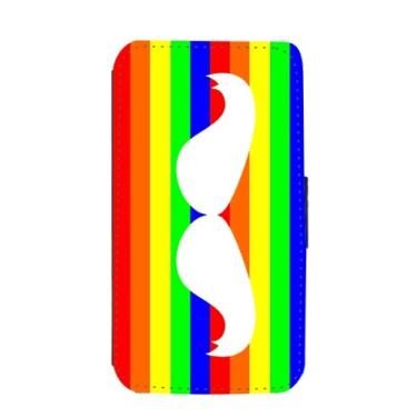 Imagem de Rikki Knight Bigode em fundo arco-íris nova carteira flip Galaxy S3 capa para Galaxy S3
