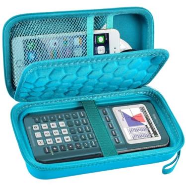 Imagem de Calculadoras Gráficas Compatível com Texas Instruments TI-84 Plus/TI-83 Plus CE Calculadora Colorida, Suporte de Armazenamento com Bolsos de Malha para Cabos USB, Canetas, Lápis, Régua e Mais Verde (Apenas Caixa)