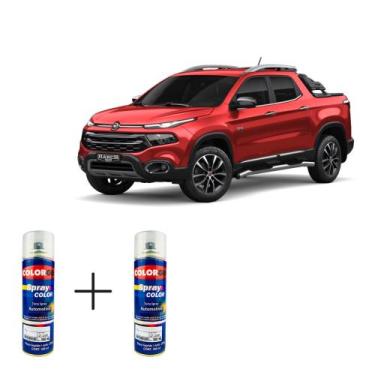 Imagem de Spray automotivo vermelho colorado jeep/fiat + verniz spray 300ml - Sh