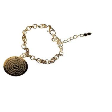 Imagem de Pulseira Dourada com Oração Ave Maria Feminina - Canção nova
