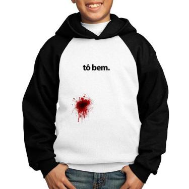 Imagem de Moletom Infantil tô bem - Foca na Moda, Branco, Preto, 4