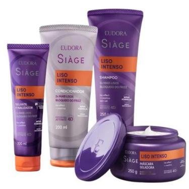 Imagem de Kit Eudora Siàge Liso Intenso Sh 250ml + Cond 200ml + Masc 250g + Leav