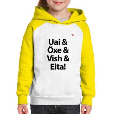 Imagem de Moletom Infantil Uai & Ôxe & Vish & Eita! - Foca na Moda, Branco, Amar