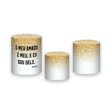 Imagem de Trio De Capa Cilindro - Encontro de Casais Branco e Dourado 046 - Via 