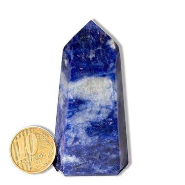 Imagem de Ponta Sodalita Gerador Pedra Natural 6 a 7cm 85g Classe A - Cristaisde