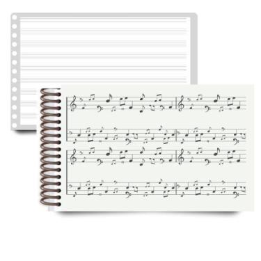 Imagem de Caderno Musica Estudo Pautado PAISAGEM Grande 21x30 ou Pequeno 21x15 2