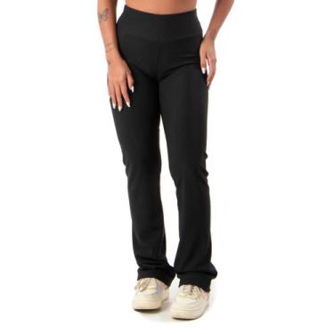 Imagem de Calça Legging Flare Feminina Bailarina Suplex Boca de Sino Cintura Alt