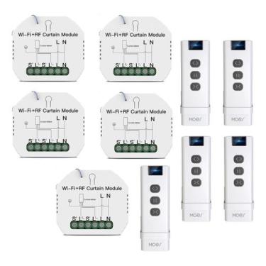 Imagem de Kit 5 Controlador + 5controle Cortina Wifi Alexa Google Home - Moes, B