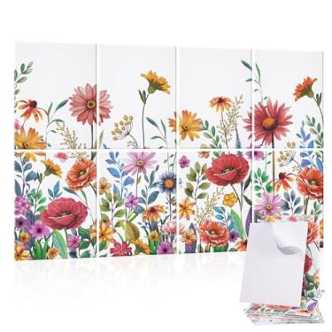 Imagem de Tutmyrea Pacote com 8 painéis acústicos artísticos, painéis de parede autoadesivos à prova de som, painéis decorativos de absorção de som, tratamento acústico para estúdio doméstico e escritório