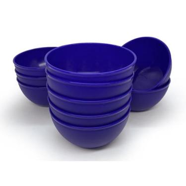 Imagem de Kit 20 cumbucas tigela escolar 450 ml em PP azul bic bowl merenda lanc