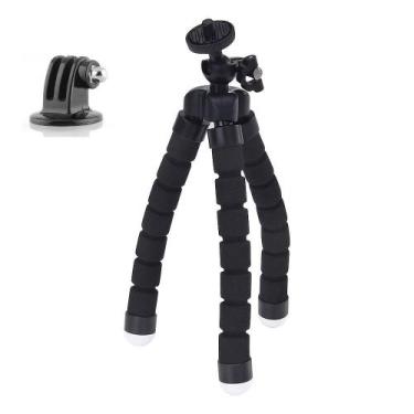 Imagem de Mini Tripé Flexível Octopus Para GoPro e Câmeras Compactas Cor Preto -
