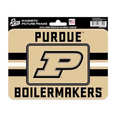 Imagem de Rico Industries Porta-retrato magnético NCAA Purdue Boilermakers listrado (12,7 cm x 17,1 cm) e conjunto de ímã - decoração de casa - churrasqueira, escritório, cozinha