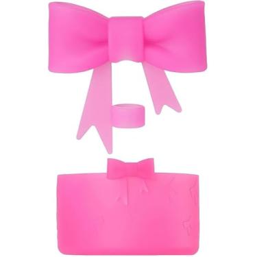 Imagem de 1 conjunto de capa de palha em forma de laço fofo e manga de bota de silicone para Stanley, capa protetora com pontas de canudo com laço para bota, antiderrapante, conjunto de capa de manga inferior