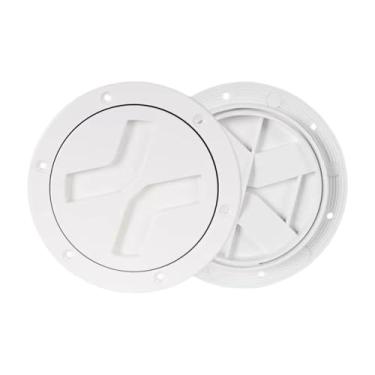 Imagem de menolana Placa de inspeção de escotilha de barco, fácil instalação, à prova d'água premium com tampa removível, tampa de escotilha de porta de acesso marítimo, Branco, 6 Inch