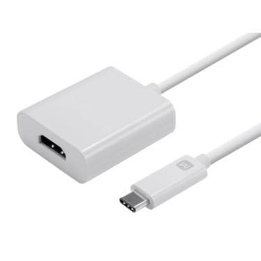 Imagem de Monoprice Adaptador USB-C para HDMI – Branco, suporta taxa de dados de até 10 Gbps e supervelocidade USB 3.1 – Série selecionada