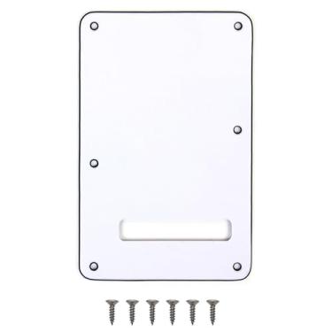 Imagem de Placa traseira de guitarra com 6 furos Strat Tremolo para Fender USA/Mexican Standard Stratocaster (branca)