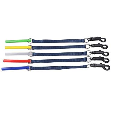 Imagem de 5 peças de brinquedo para dentição de bebê, tubos ocos, mordedores de silicone para bebês, brinquedo com cordão, brinquedo seguro para auxílio à dentição de bebê, exploração