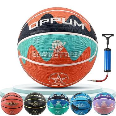 Imagem de OPPUM Bolas de basquete interno/externo - Tamanho 3 (56 cm), tamanho 5 (69,8 cm), tamanho 7 (75,9 cm) - sob medida para crianças, crianças e adultos - basquete de design inovador exclusivo. (Volcano