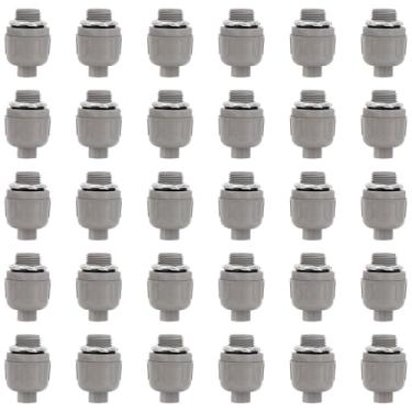 Imagem de 30 peças de conectores apertados líquidos de 1/2 polegada, acessórios de conduíte elétrico de PVC, conectores de conduíte flexíveis de 180 graus para banheiro, casa, cozinha, tubos ao ar livre,