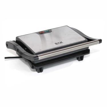 Imagem de Sanduicheira Mini Grill Inox anti-aderente, pode abrir 180° ficando com 2 chapas 750 W 110v