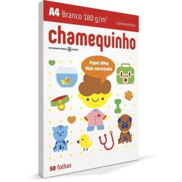 Imagem de Papel Chamequinho A4 180g Sulfite Branco Pacote C/50 Folhas - Chamex
