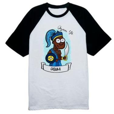 Imagem de Camiseta Raglan Orixas Cartoon Ogum Ie - Alearts, GG