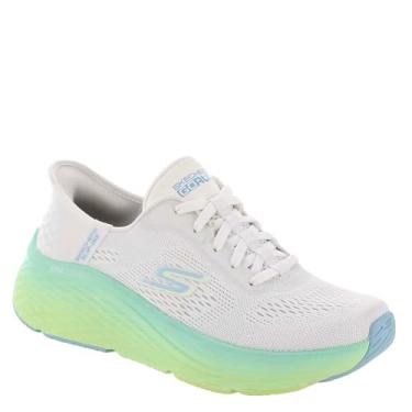 Imagem de Skechers Tênis feminino Max Cushion Elite 2.0 Solace Hands Free Slip-ins, Branco/Azul/Limão, 35