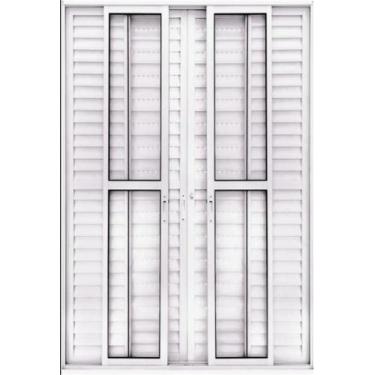 Imagem de Porta balcao l25 6 folhas 2,10 x 2,00 alumínio branco - Alfa Esquadria