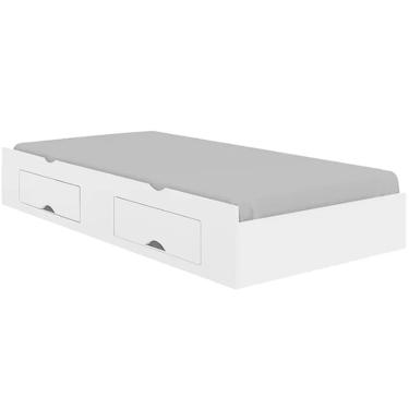 Imagem de Cama Auxiliar Milenio Solteiro com 2 Gavetas D Doro Cor Branco
