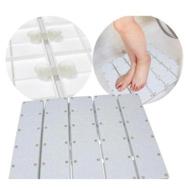 Imagem de Tapete Estrado Antiderrapante Para Box com Ventosas Seguro 42x54cm - C