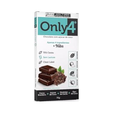 Imagem de Chocolate 70% Cacau com Nibs 70g - Only4