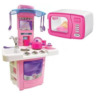 Imagem de Brinquedo Infantil Cozinha Microondas C/ Luz + Big Cozinha - DM Toys
